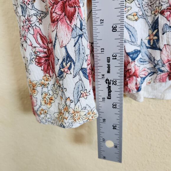 Billabong Floral Mini Dress  thick tank top floral peasant‎ Beachy Pink Size M - Picture 7 of 9